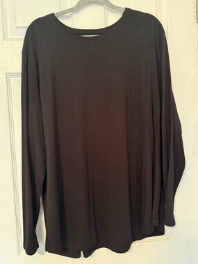 Joe Fresh+ Active Plus Size 3X Black Long Sleeve Top